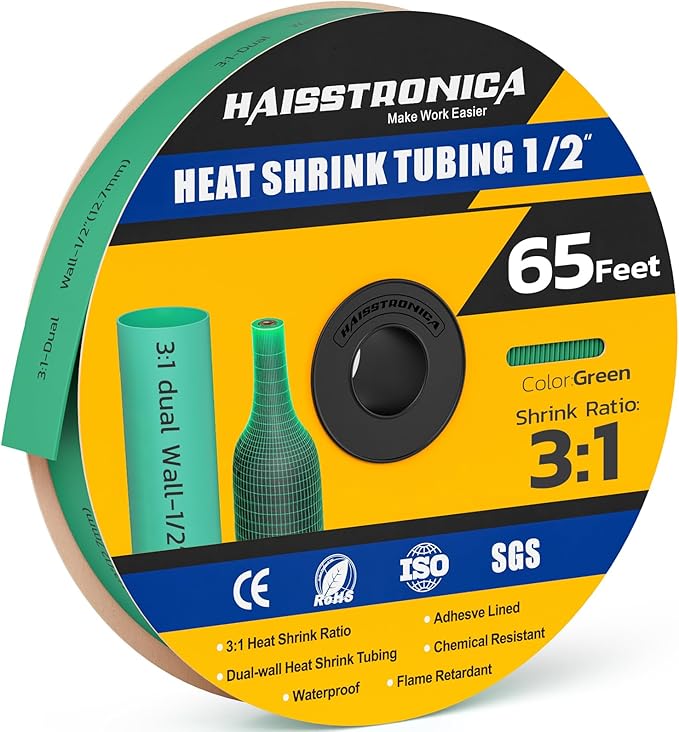 haisstronica 3:1 Heat Shrink Tubing, Shrink Ratio Adhesive Lined Marine Grade by HAISSTRONICA