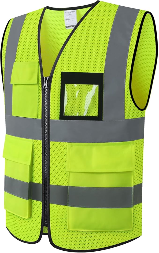 Hi Vis Reflective Safety Vest for Men Women Mesh Class 2 High Visibility Vest by Ekkosafety