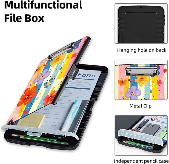 Clipboard with Storage Box & Pen Holder, Heavy Duty Clip Boards 8.5x11 - Image 3