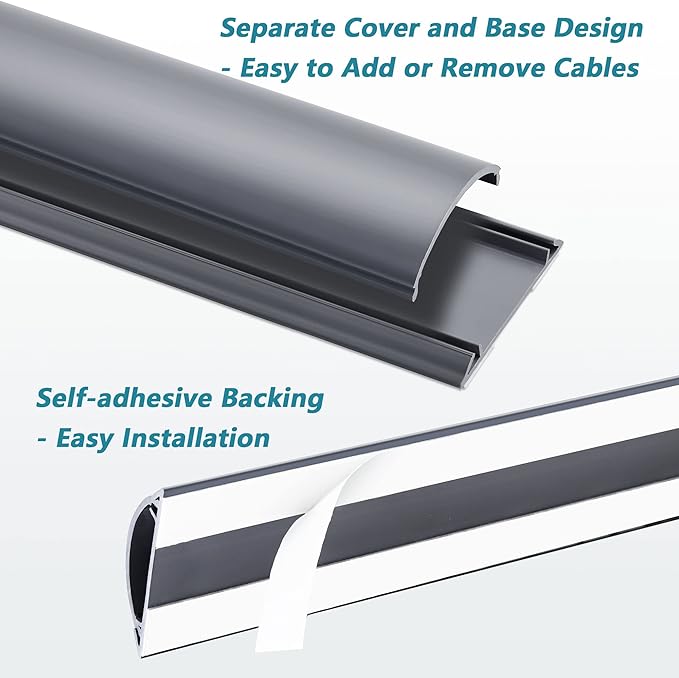 Cord Cover Floor 34in, Large Capacity Floor Cable Cover, Hard PVC Cord Hider - Image 4