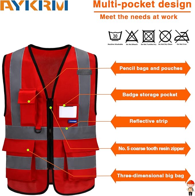 A-SAFETY High Visibility Reflective Safety Vest Customize Logo - Image 3