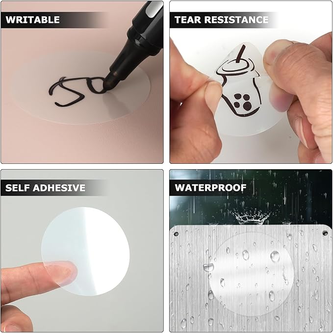 Clear Thermal Labels Vinyl 2 Inch Self-Adhesive Round Stickers Circle Roll - Image 7