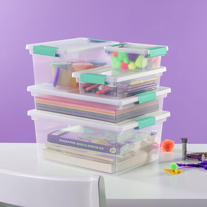 Sterilite 24-Pack Clip Box, Stackable Clear Plastic Bins - Image 4