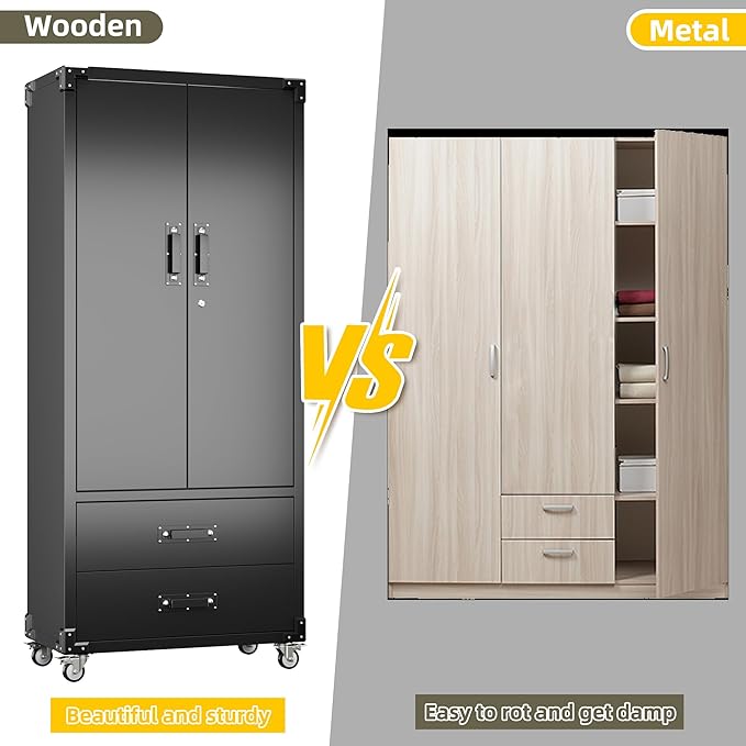 Garage Storage Cabinet with 2 Drawers and Pegboard, Metal Storage Cabinet with - Image 7