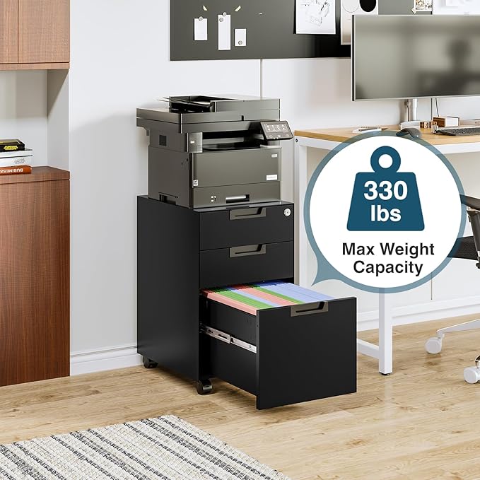 MIIIKO 3 Drawer Filing Cabinet - Image 5