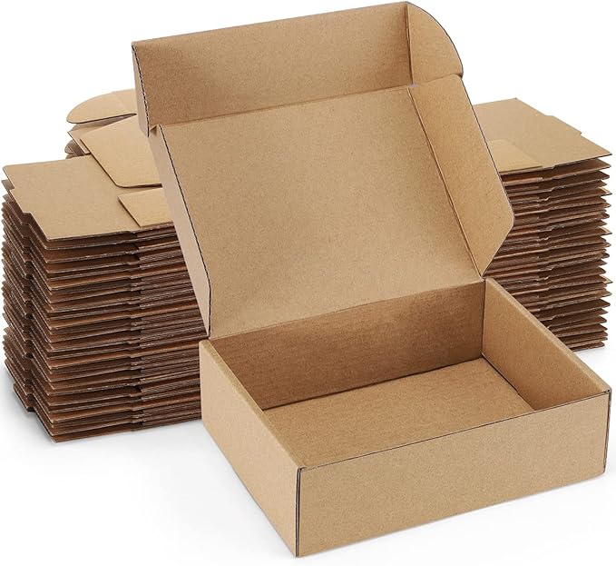 Shipping Boxes 7x5x2 inches Brown Small Mailing Boxes 25 Pack Cardboard by POEVER