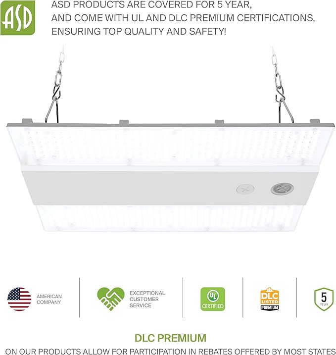 ASD LED Linear High Bay Light Fixture, Commercial Shop Lighting | Dimmable - Image 9