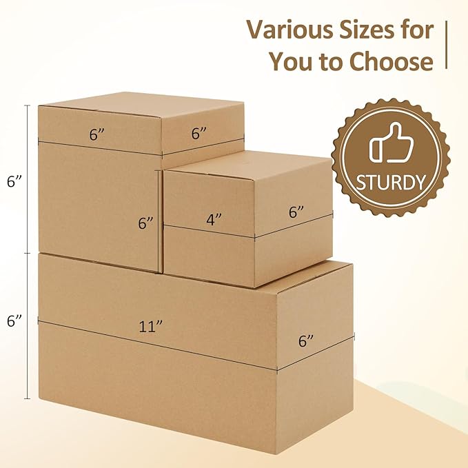 Eupako 11x6x6-Small-Shipping-Boxes-30-Pack-Brown-Corrugated-Box-Mailers - Image 8