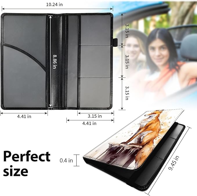 Car Registration and Insurance Holder, Leather Car Glove Box Organizer - Image 5