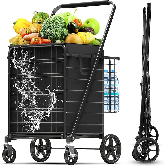 4.7 Cu Ft Folding Shopping Cart - 480 LB Capacity Grocery Cart - Heavy Duty by XINGLANG
