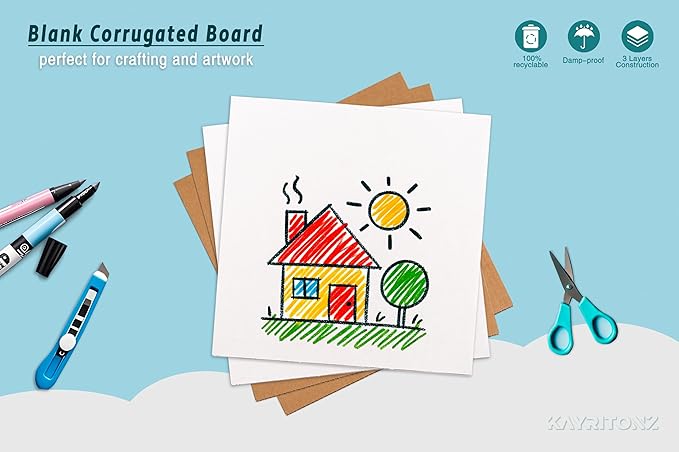 12.5x12.5 inch Corrugated Cardboard Sheets - Image 5