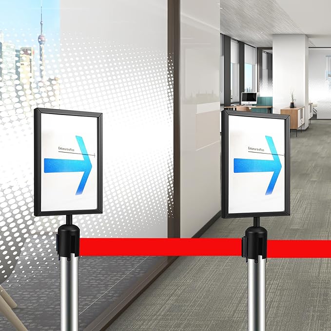 VICASKY Stanchion Sign Holder Queue Barrier Crowd Control Barriers Retractable - Image 3