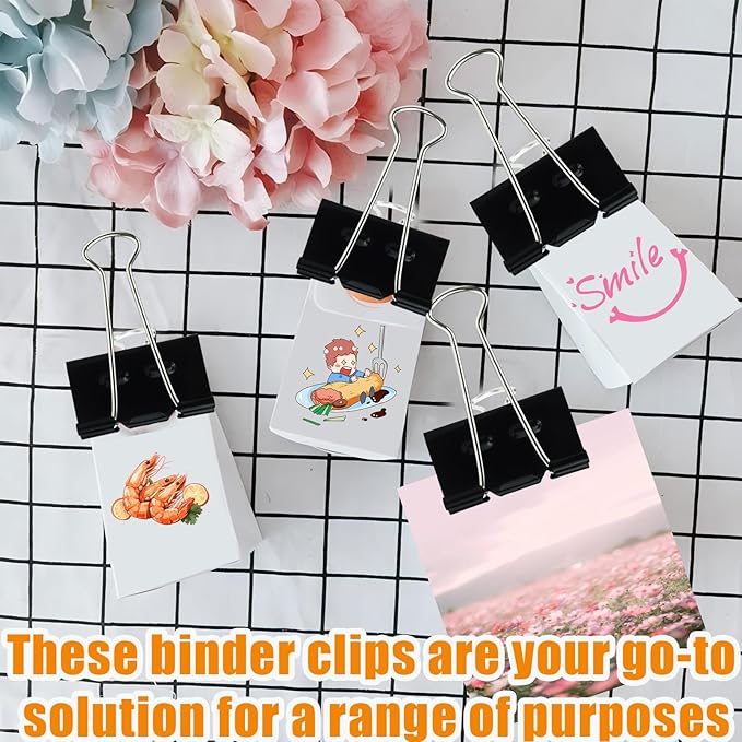 48Pcs Binder Clips, Upgrade Large Binder Clips Heavy Duty Paper Clamps - Image 7