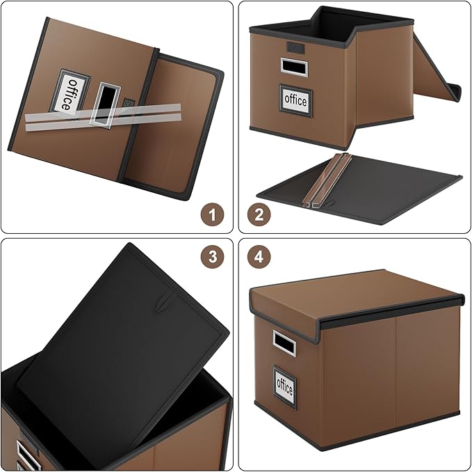 Huolewa Portable Leather File Organizer Boxes - Image 7