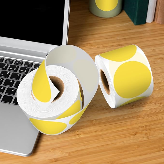 2 - Inch Round Yellow Color - Coding Stickers, 4 Rolls, Organizing - Image 6