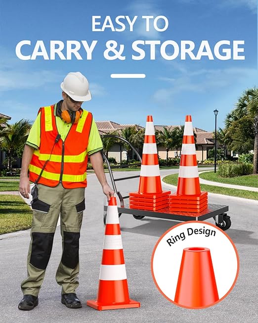 BATTIFE 12 Pack Traffic Safety Cones 36 Inches - Image 5