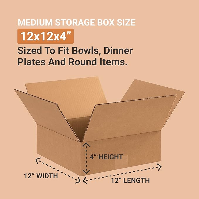 AVIDITI 12 x 12 x 4 Corrugated Cardboard Boxes, Flat 12"L x 12"W x 4"H - Image 2
