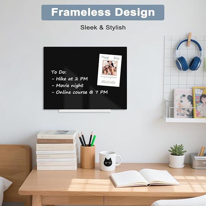Magnetic Glass Whiteboard for Wall, Large Frameless White Board for Home and - Image 7