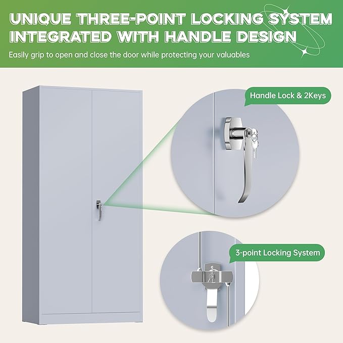 INTERGREAT Metal Storage Cabinet, Locking Tool Cabinets - Image 7