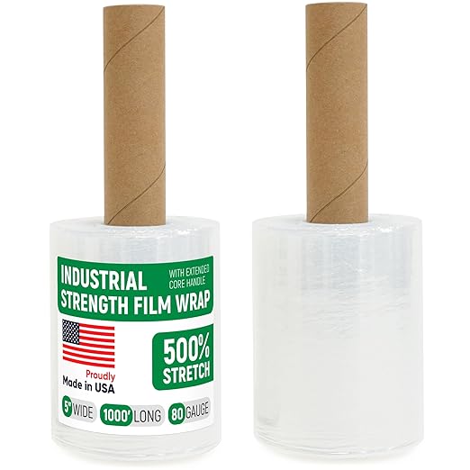 5" x 1000' Industrial Strength Mini Stretch Wrap Rolls by Paclord