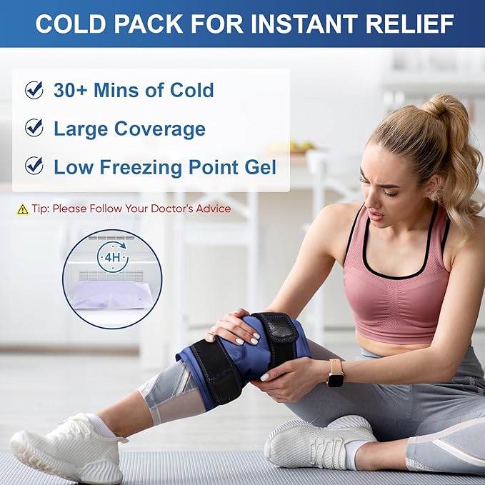 APEXUP Ice Pack for Knee Pain Relief, Large Reusable Wrap After Surgery - Image 5