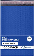 Royal Blue Small Bubble Mailers 4x8 Inch #000 | Thick Padded Poly Bubble Mailer by MAILERVIEW