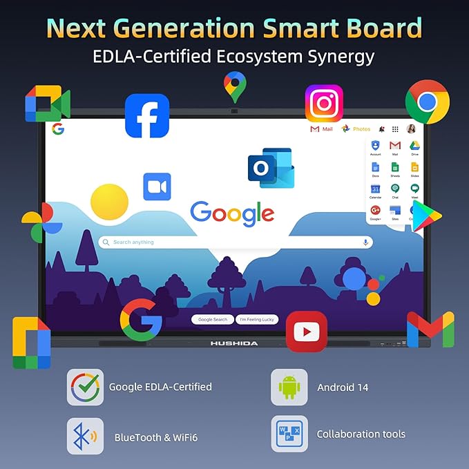 86" Smart Board Google EDLA-Certified 4K Interactive Whiteboard SmartBoard - Image 3