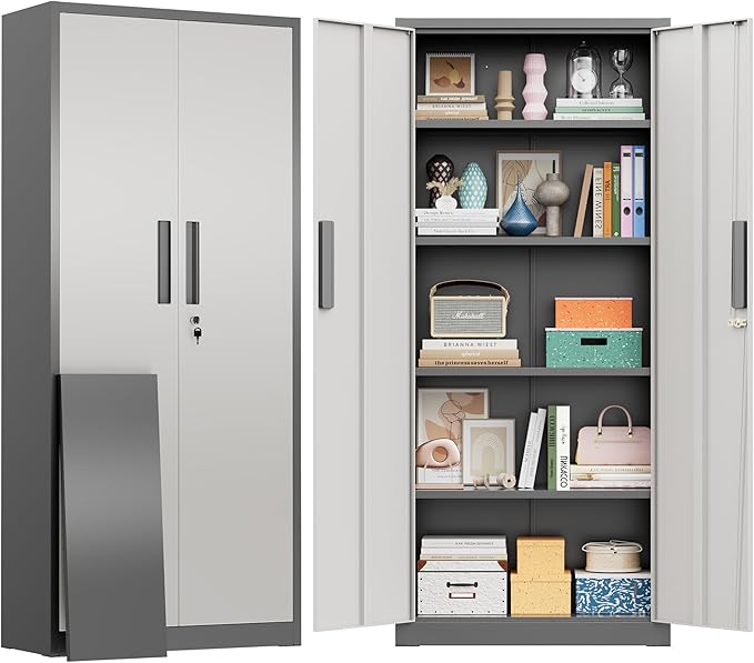 Greenvelly Metal Storage Cabinet, Lockable Steel Cabinets by Greenvelly