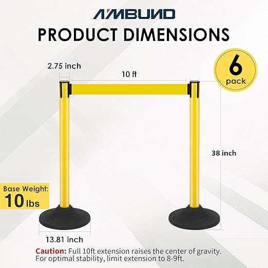6 Pack Stanchions with Retractable Belts - Image 2