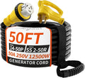50 Amp Generator Cord, 50FT 50 Amp RV Extension Cord by PlugSaf