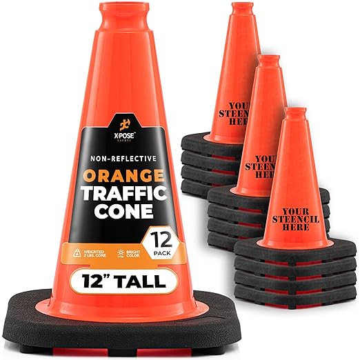 Xpose Safety 12 Inch Orange Traffic Cones, Kids and Construction by XposeSafety