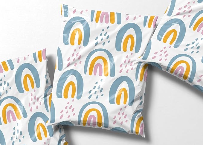14x19 Poly Mailers – Boho Rainbow Design – Waterproof, Tear-Resistant Shipping - Image 3