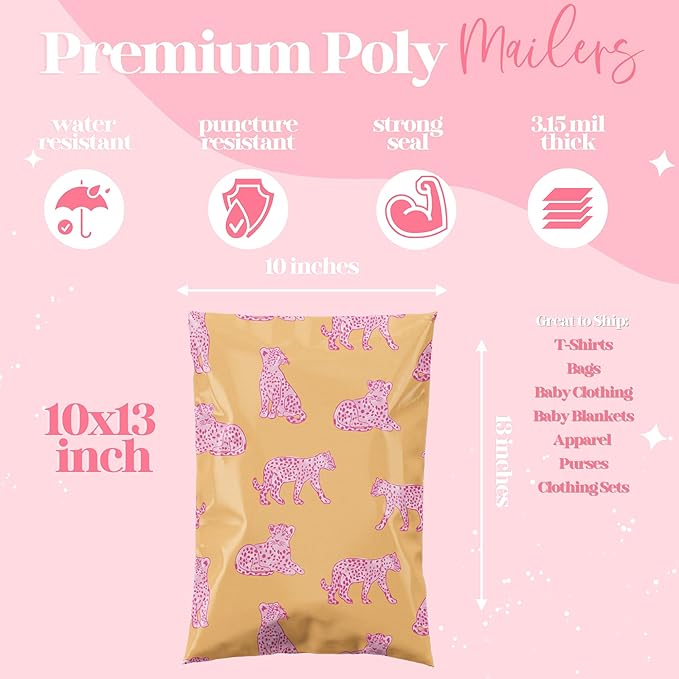 10x13 Designer Poly Mailer 100 Pack Heavy Duty Waterproof Self Seal Shipping - Image 3