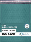 Green Poly Bubble Mailers 8.5x12 inch #2 | Self Seal Padded Envelopes | by MAILERVIEW