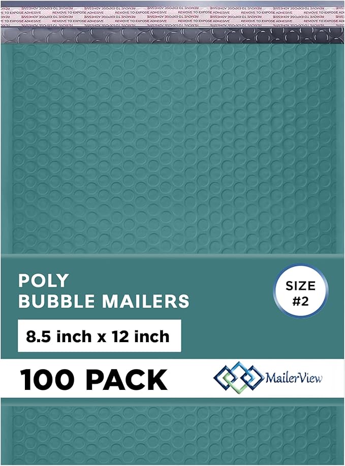 Green Poly Bubble Mailers 8.5x12 inch #2 | Self Seal Padded Envelopes | by MAILERVIEW