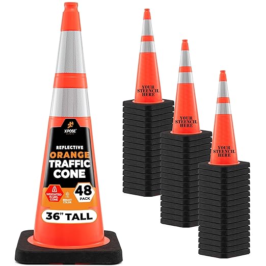 Xpose Safety 36 Inch Orange Traffic Cones Heavy Duty 15lb by XposeSafety