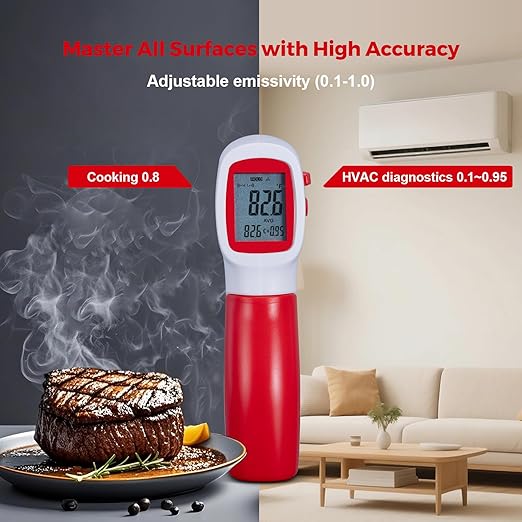 Infrared Thermometer for Meat, Laser Temperature Gun, -58~1112°F, DS 12:1 - Image 6