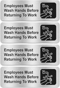 Faittoo Employees Must Wash Hands Before Returning to Work Sign, Rust Free by Faittoo