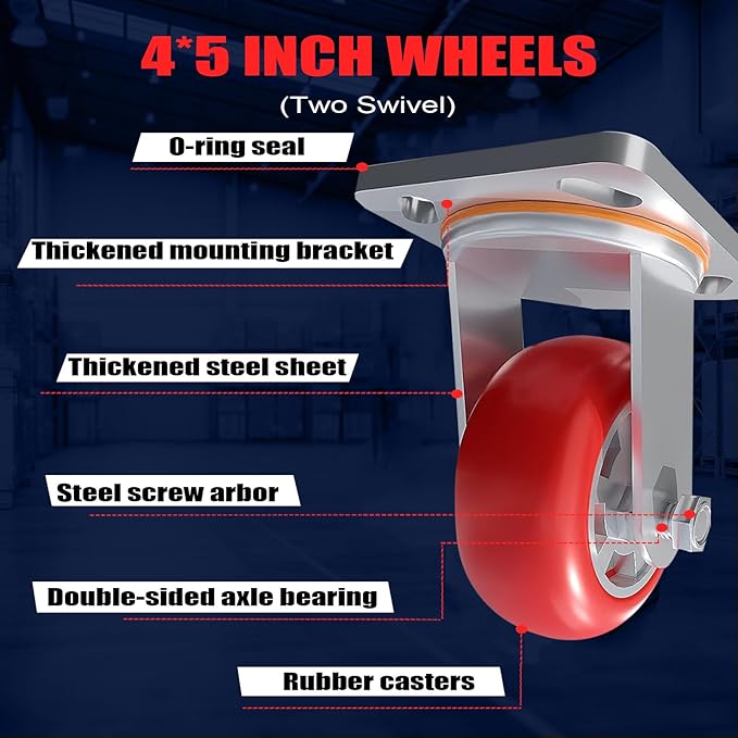 2IN1 Heavy Duty Panel Truck Cart, 2200 lbs Capacity Drywall Cart&Lumber Cart - Image 3