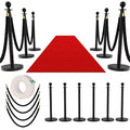 6Pcs Stanchions and Velvet Ropes, Crowd Control Barriers by Unknown