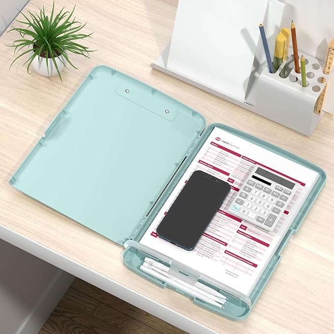 Rimilak Plastic Clipboard with Storage, 8.5 x 11 High Capacity Folio Nursing - Image 7