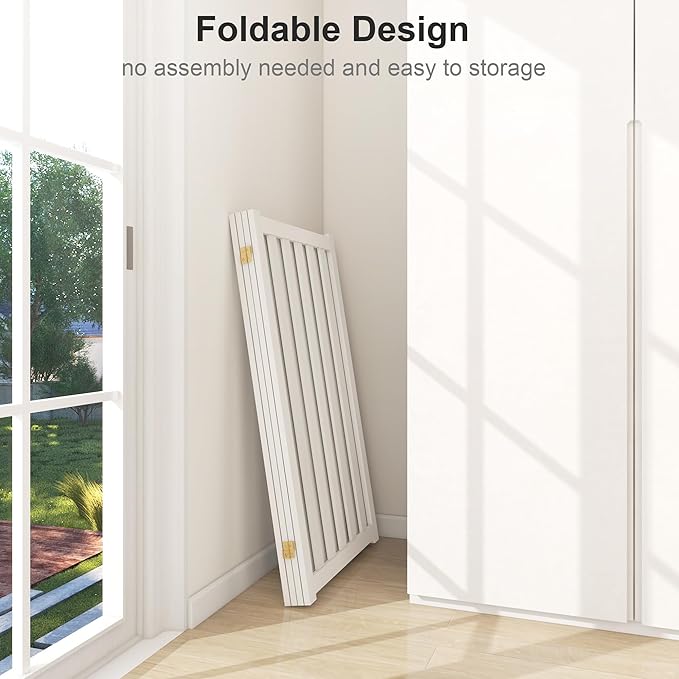 36" Height Extra Tall Freestanding Pet Gate, Solid Wood Folding Safety Fence - Image 6