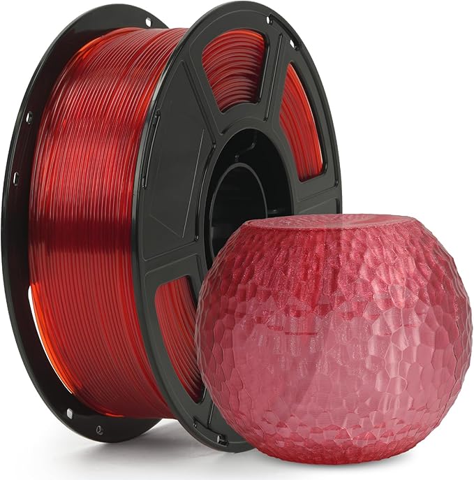 FLASHFORGE Rapid PETG Filament 1.75mm Clear Ruby Red, Max 600mm/s High Speed by FLASHFORGE