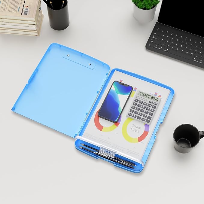 Plastic Clipboard with Storage, 8.5 x 11 Storage Organization Box Side-Opening - Image 6