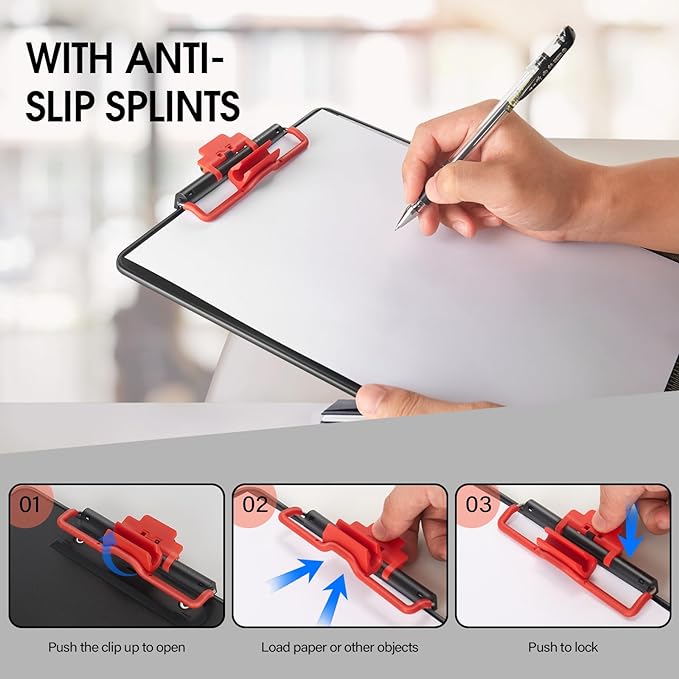 Clipboards with Pen Holder A4 Size 12.5x9 Inch Aluminum Protection Edge Clip - Image 4
