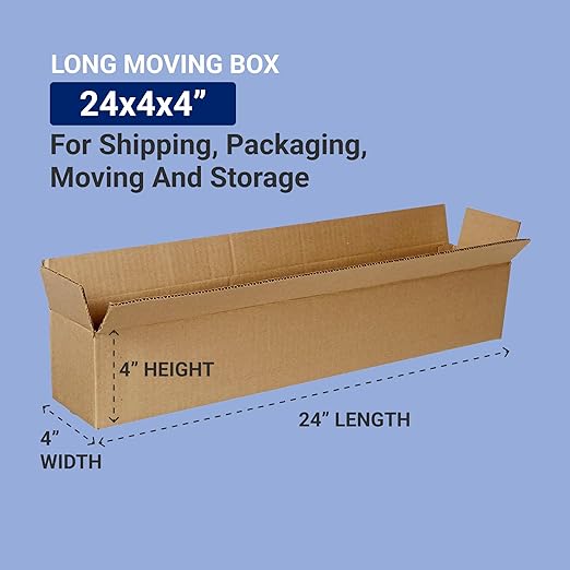BOX USA Shipping Boxes 24"L x 4"W x 4"H 25-Pack Long Corrugated Boxes - Image 2