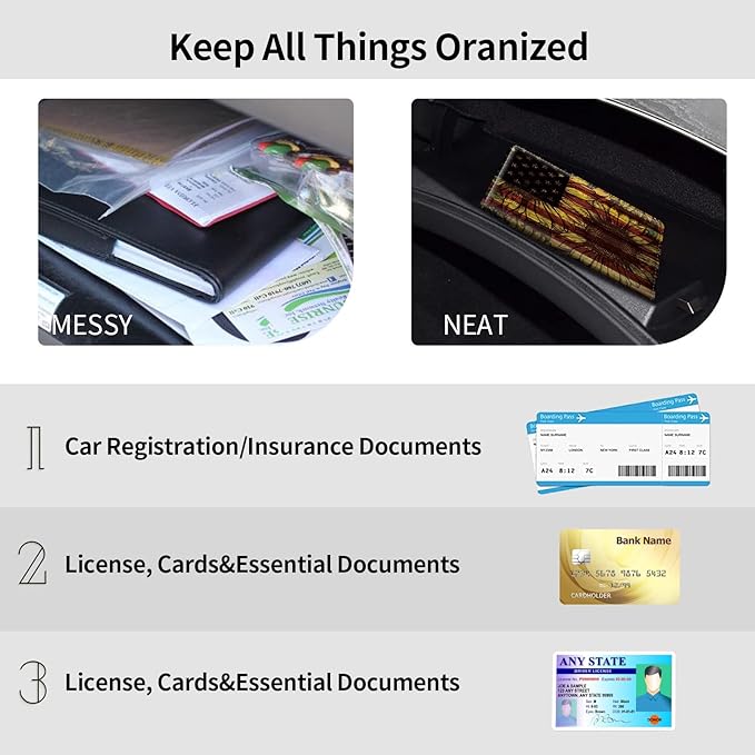 Car Registration and Insurance Holder, Leather Car Glove Box Organizer - Image 5