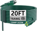 HUANCHAIN Indoor Outdoor Green Extension Cord 20 ft Waterproof, 16/3 Gauge by huanchain