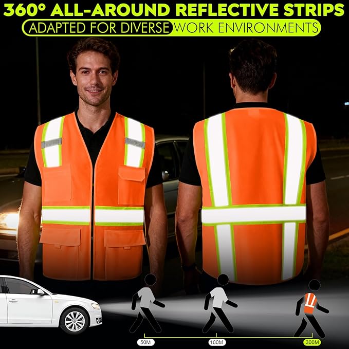 BeautyWill 10/20 Pack Custom Logo Safety Vest, Bulk High Visibility Class 2 - Image 2