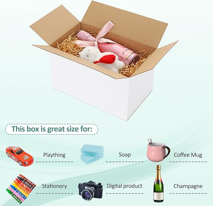 Eupako 10x6x6-Small-Shipping-Boxes-30-Pack-White-Corrugated-Box-Mailers - Image 3